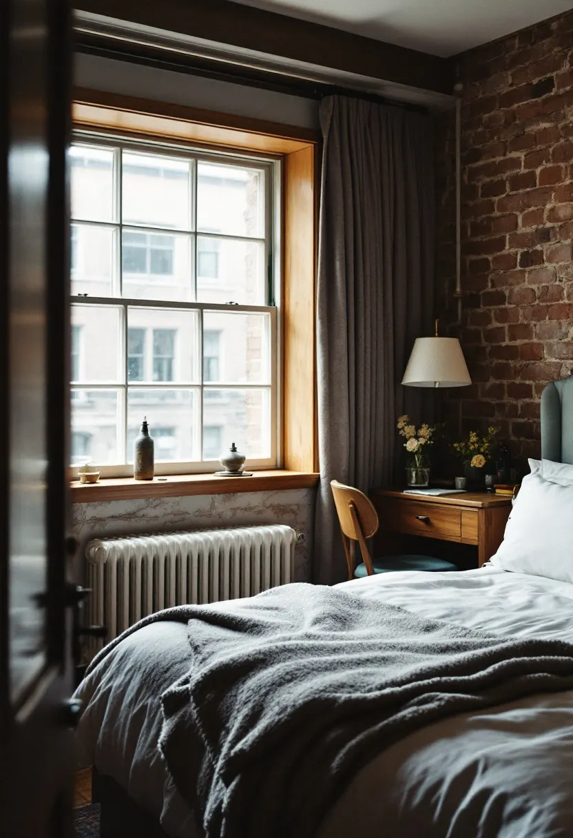 The Clerk's Room — queen bed by the sash window with a small writing desk