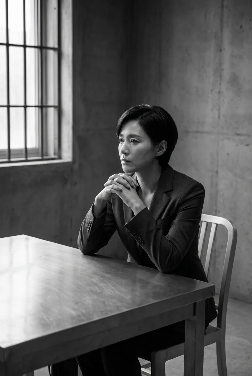 Black-and-white portrait of attorney Elena Marsh