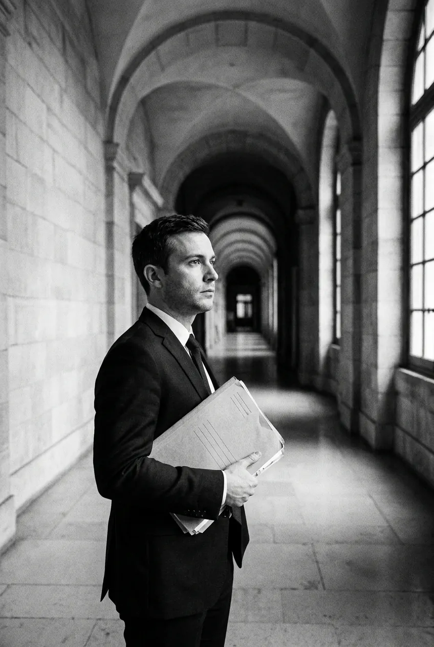 Black-and-white portrait of attorney Jonah Reyes