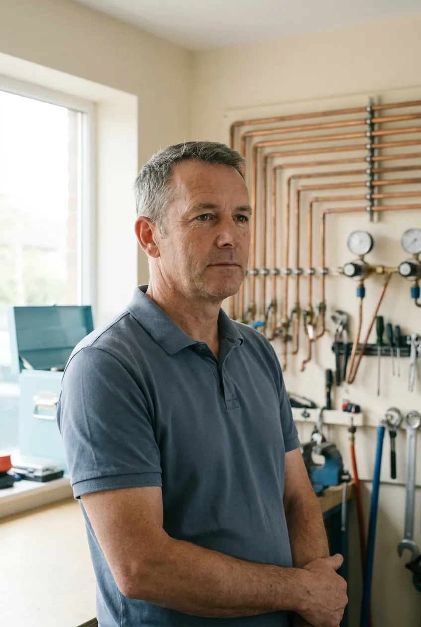 Senior heating technician Ray Calloway in the Airlume workshop
