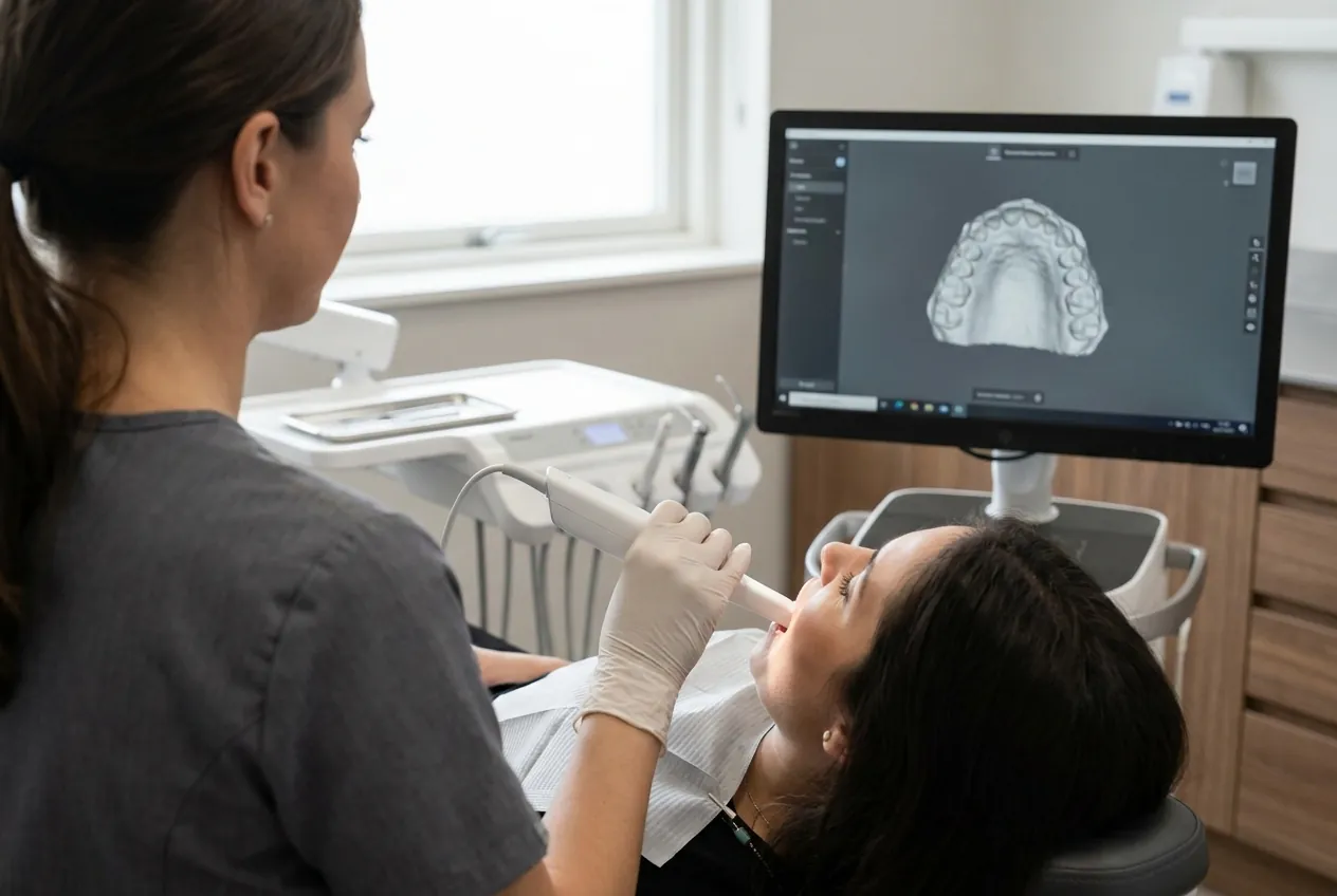 A 3D treatment plan reviewed on a clinical screen in the imaging room
