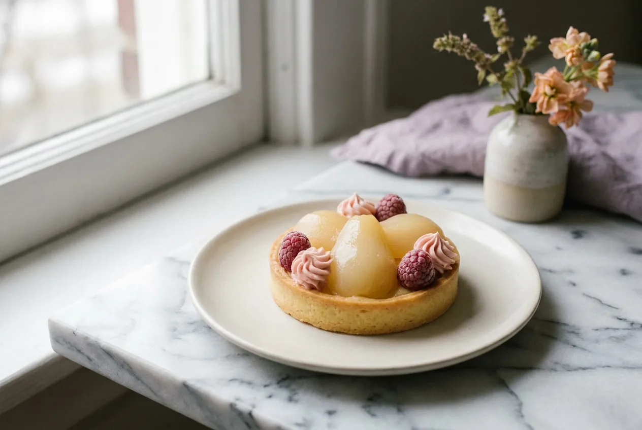 Poached-pear tarte