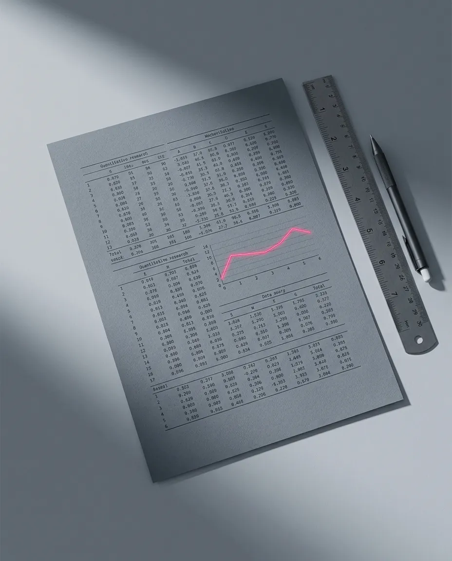 A SCALAR quant tearsheet, market tables and the model's signal line, dated and audited.