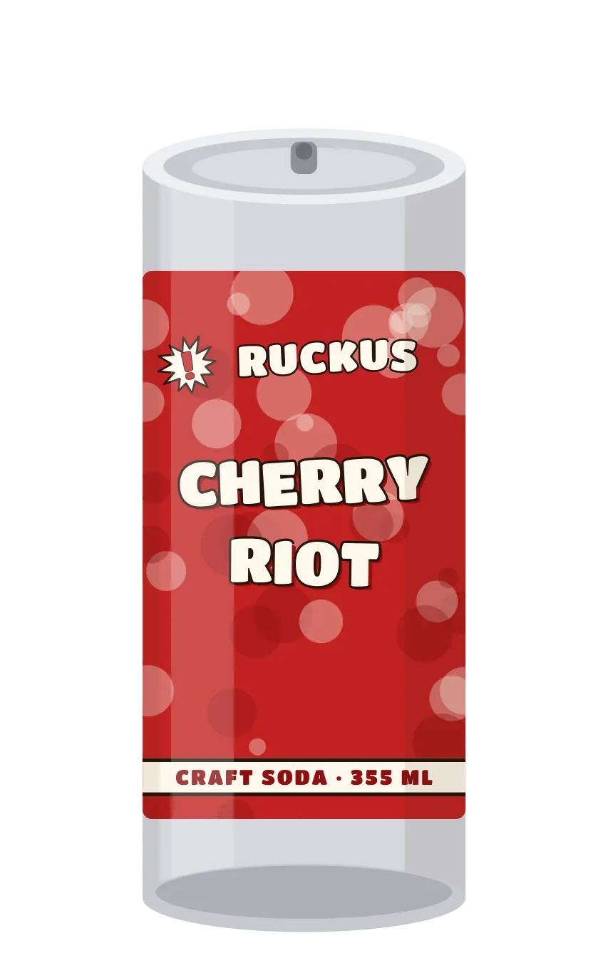 Cherry Riot craft soda can