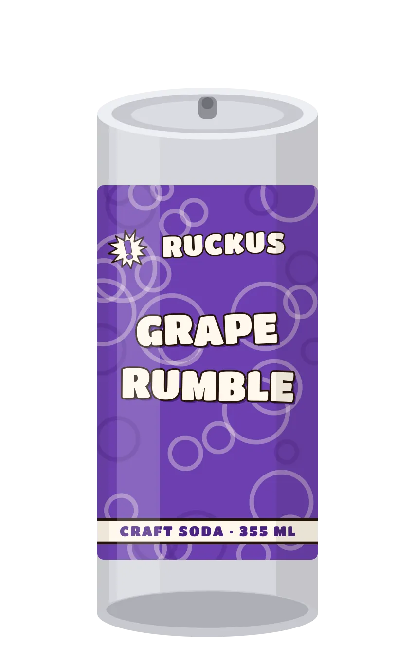 Grape Rumble craft soda can