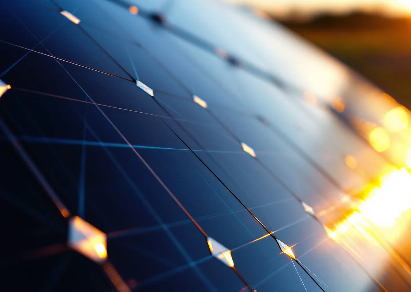 Close view of half-cut monocrystalline solar cells on a panel