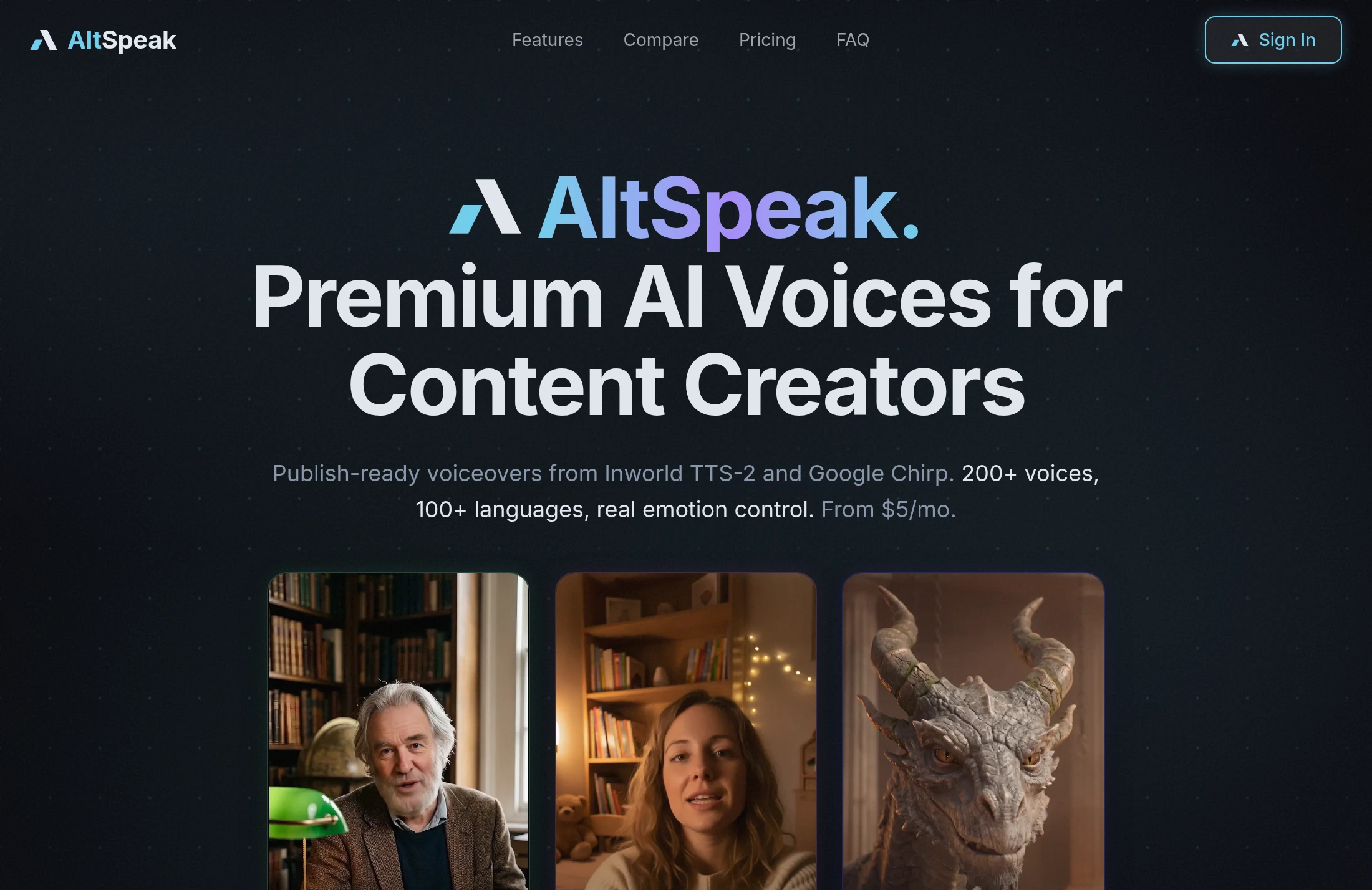 The AltSpeak homepage on a laptop