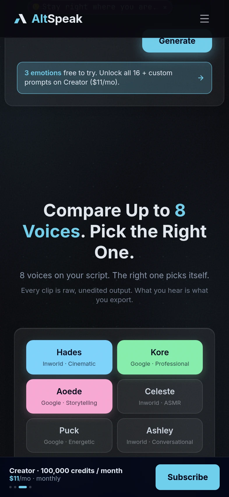 The AltSpeak voice library on a phone