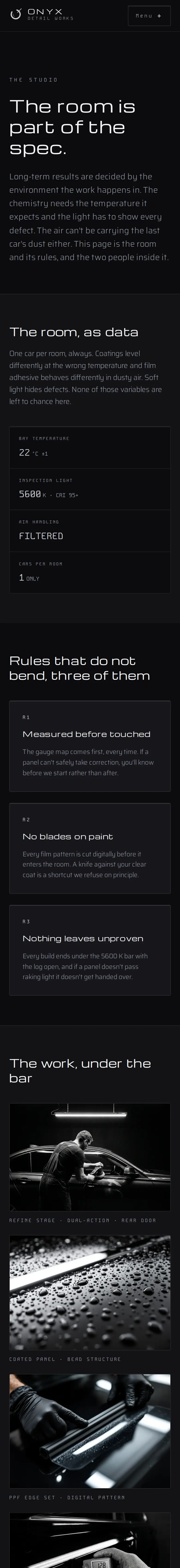 Onyx Detail Works, the The Studio page