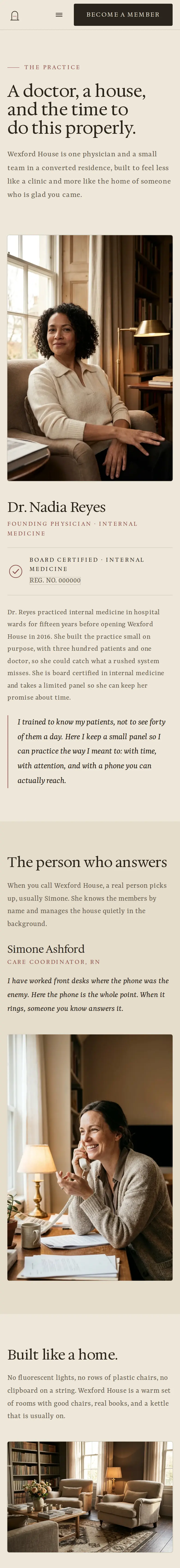 Wexford House, the The practice page