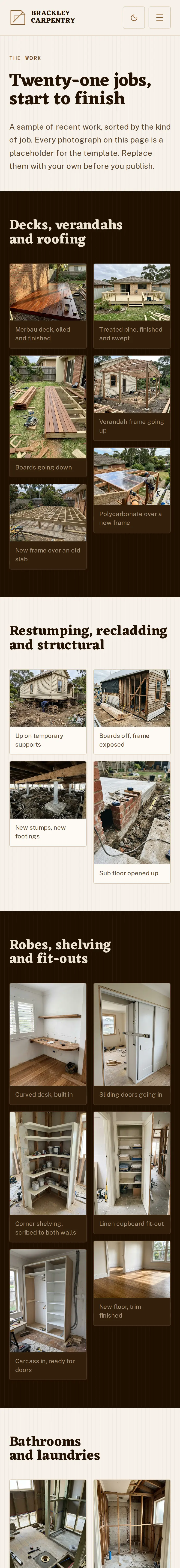Brackley Carpentry, the Gallery page