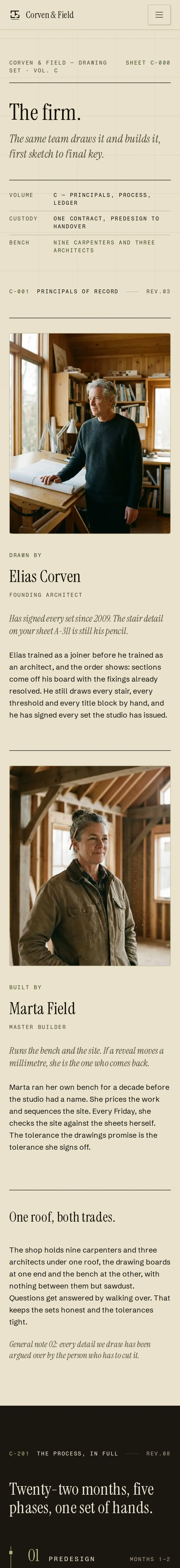 Corven & Field, the The Firm page