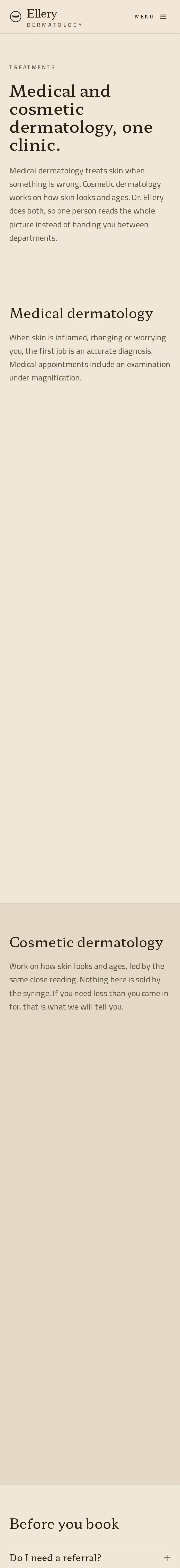 Ellery Dermatology, the Treatments page