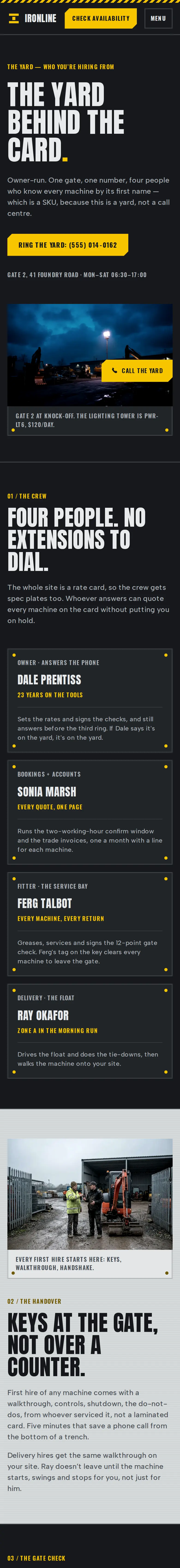 Ironline, the The yard page
