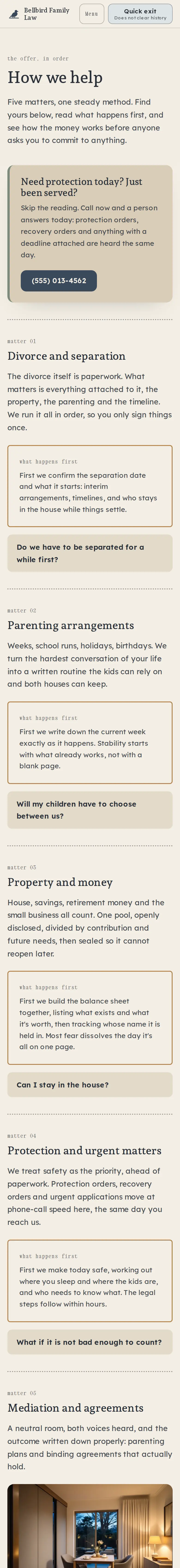Bellbird Family Law, the How we help page