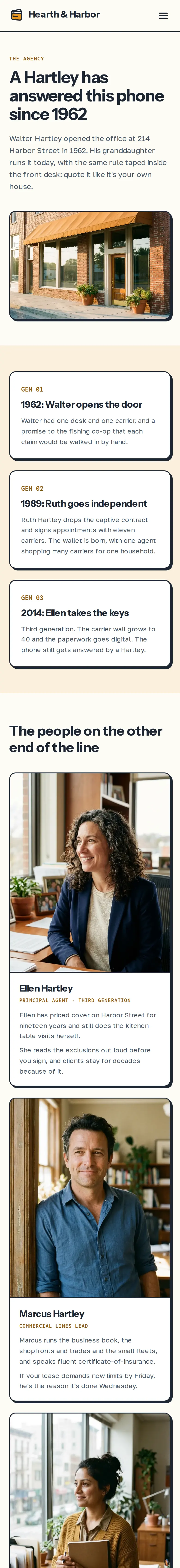 Hearth & Harbor Insurance, the The Agency page