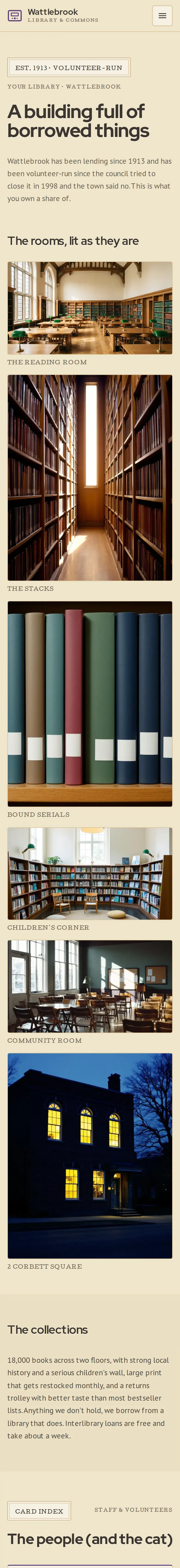 Wattlebrook Library & Commons, the Your Library page