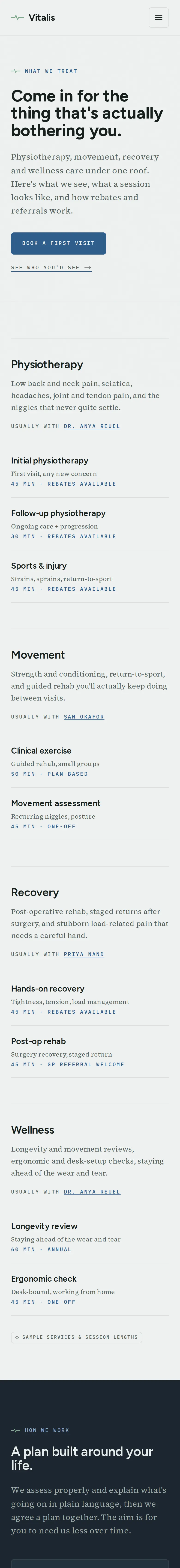 Vitalis, the What we treat page