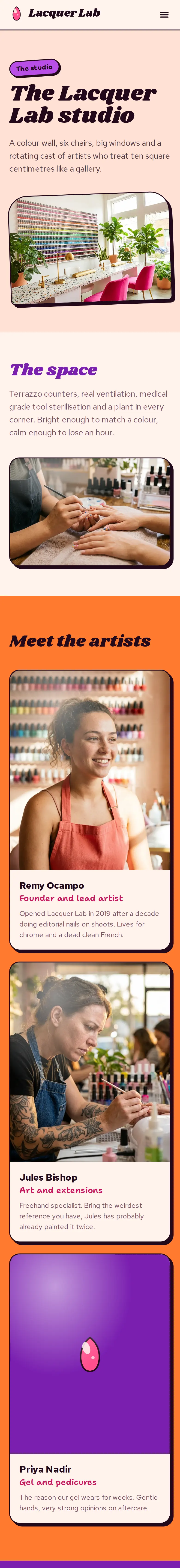 Lacquer Lab, the The studio page