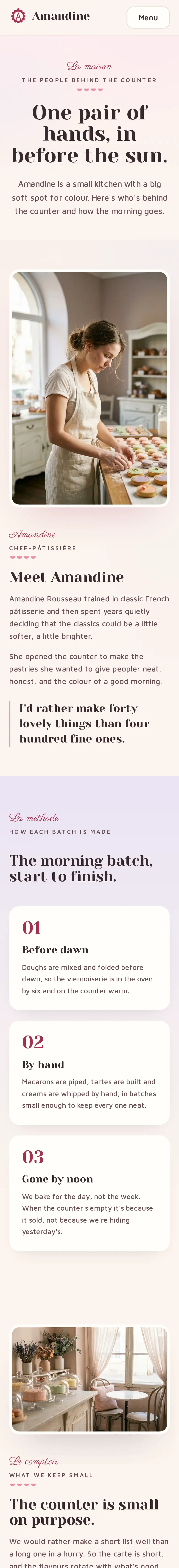 Amandine, the Maison page