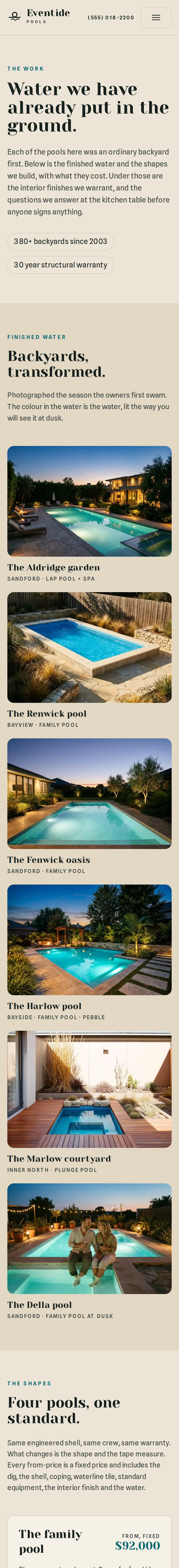 Cut & Fill Pool Co., the The Work page