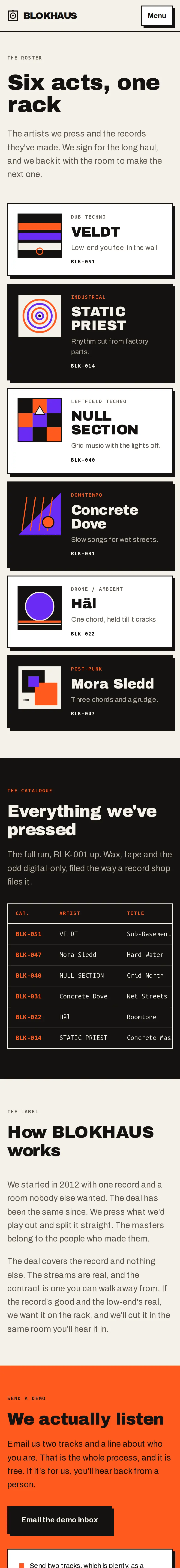 Blokhaus, the The Roster page