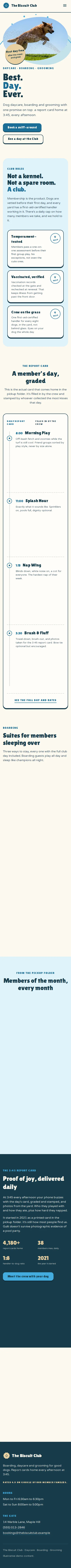 The Biscuit Club, a section of the home page