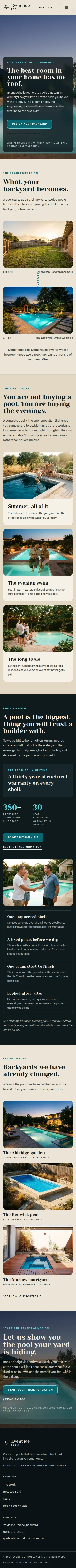 Cut & Fill Pool Co., a section of the home page